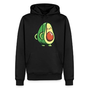 Avocado - Männer Premium Bio Hoodie - Schwarz - Vorne - Nico (187cm)