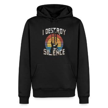Ich zerstöre den Gitarristen des Stille-Humors - Männer Premium Bio Hoodie - Schwarz - Vorne - Nico (187cm)
