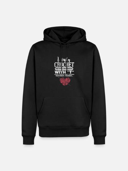 Crochet Knitting - Men’s Premium Organic Hoodie - black