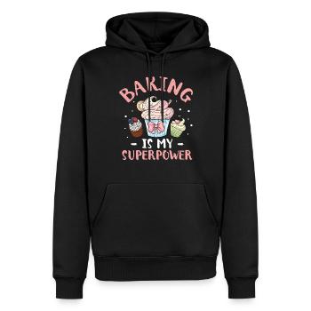 Cupcake - Männer Premium Bio Hoodie - Schwarz - Vorne - Nico (187cm)