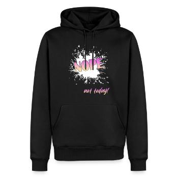 Nope not today - Männer Premium Bio Hoodie - Schwarz - Vorne - Nico (187cm)