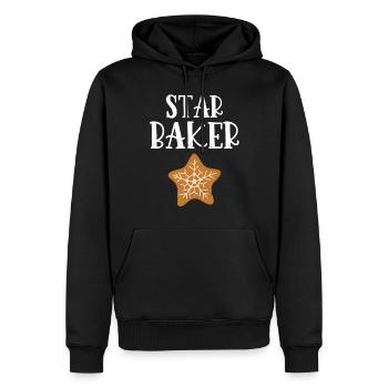 Baker - Men’s Premium Organic Hoodie - black - Front - Nico (187cm)