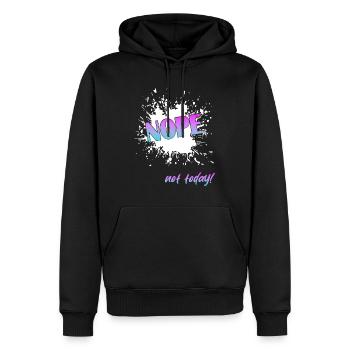 Nope not today - Männer Premium Bio Hoodie - Schwarz - Vorne - Nico (187cm)