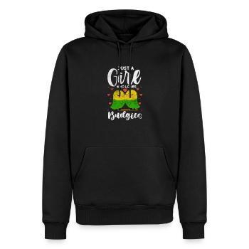 Perruche ondulée - Sweat à capuche Premium bio Homme - noir - Devant - Nico (187cm)