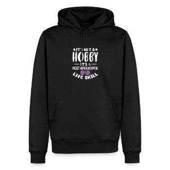 Crochet tricot couture couturière cadeau - Sweat à capuche Premium bio Homme - noir - Devant - Nico (187cm)
