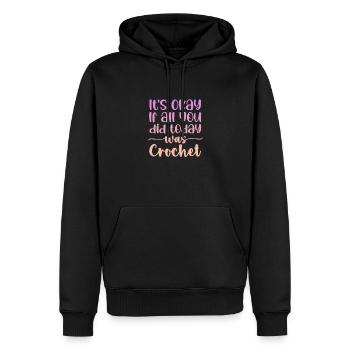 Crochet tricot couture couture cadeau - Sweat à capuche Premium bio Homme - noir - Devant - Nico (187cm)