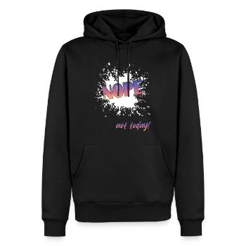 Nope not today - Männer Premium Bio Hoodie - Schwarz - Vorne - Nico (187cm)