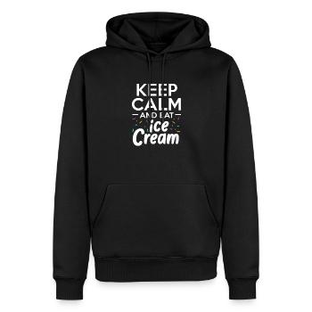 Crème glacée Crème glacée Crème glacée Cadeau d’été - Sweat à capuche Premium bio Homme - noir - Devant - Nico (187cm)