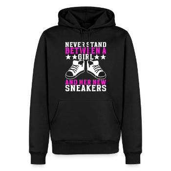 Sneakerhead Collectionneur de baskets - Sweat à capuche Premium bio Homme - noir - Devant - Nico (187cm)