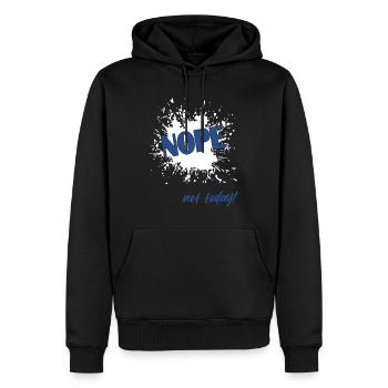 Nope - Männer Premium Bio Hoodie - Schwarz - Vorne - Nico (187cm)