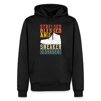 Sneakerhead Sneaker Collector - Sweat à capuche Premium bio Homme - noir - Devant - Nico (187cm)