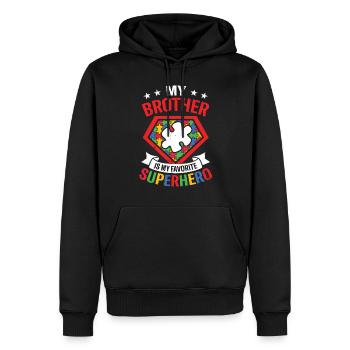 Autism - Men’s Premium Organic Hoodie - black - Front - Nico (187cm)