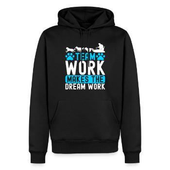 Sledding Sled Dogs - Men’s Premium Organic Hoodie - black - Front - Nico (187cm)