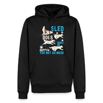 Chiens de traîneau - Sweat à capuche Premium bio Homme - noir - Devant - Nico (187cm)