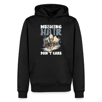 Sledding Sled Dogs - Men’s Premium Organic Hoodie - black - Front - Nico (187cm)