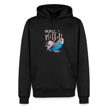 Perruche ondulée - Sweat à capuche Premium bio Homme - noir - Devant - Nico (187cm)