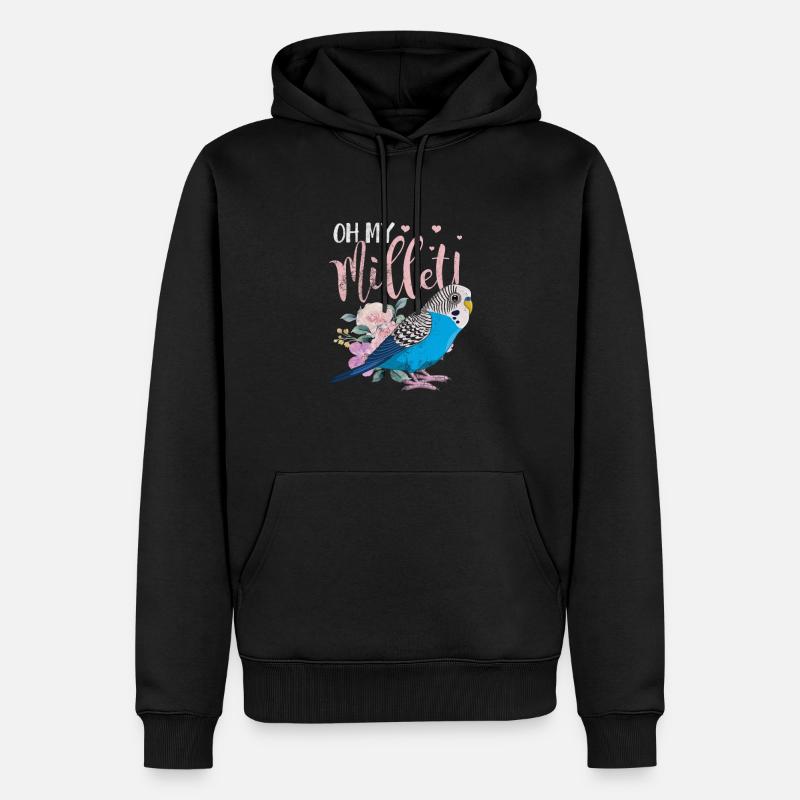 Perruche ondulée - Sweat à capuche Premium bio Homme - noir