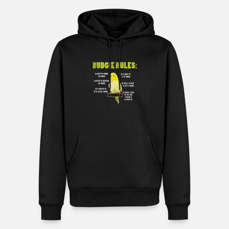 Perruche ondulée - Sweat à capuche Premium bio Homme - noir