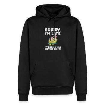 Perruche ondulée - Sweat à capuche Premium bio Homme - noir - Devant - Nico (187cm)