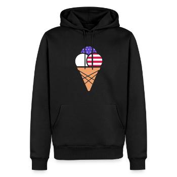 Crème glacée Crème glacée Crème glacée Cadeau d’été - Sweat à capuche Premium bio Homme - noir - Devant - Nico (187cm)