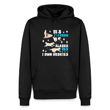 Traîneau Chiens de traîneau - Sweat à capuche Premium bio Homme - noir - Devant - Nico (187cm)