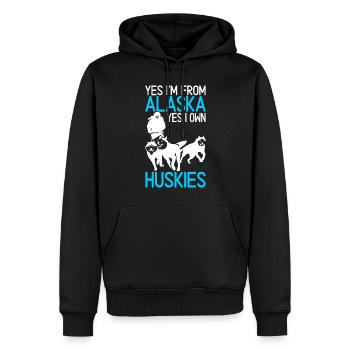 Traîneau Chiens de traîneau - Sweat à capuche Premium bio Homme - noir - Devant - Nico (187cm)
