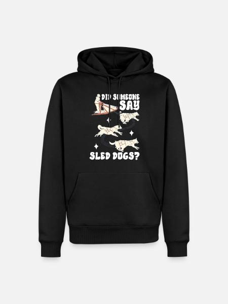 Sledding Sled dogs - Men’s Premium Organic Hoodie - black