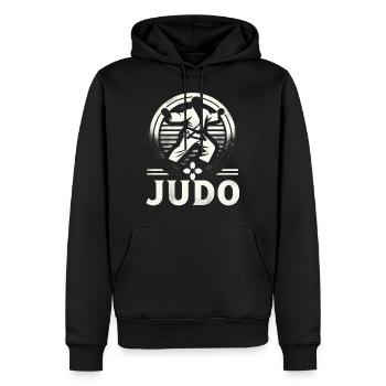 Judo Mastery Combat Emblem - Men’s Premium Organic Hoodie - black - Front - Nico (187cm)