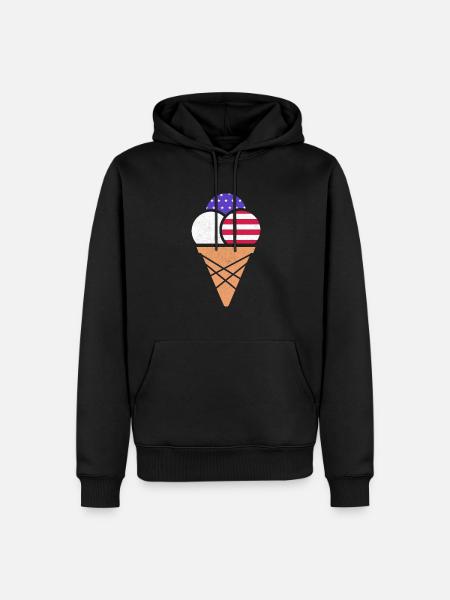 Eiscreme - Männer Premium Bio Hoodie - Schwarz