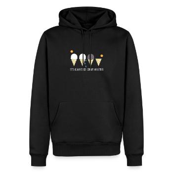 Crème glacée Crème glacée Crème glacée Cadeau d’été - Sweat à capuche Premium bio Homme - noir - Devant - Nico (187cm)