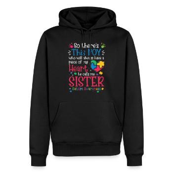 Journée de sensibilisation à l’autisme Cadeau autiste - Sweat à capuche Premium bio Homme - noir - Devant - Nico (187cm)