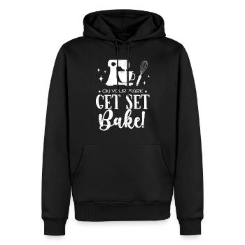 Baker - Men’s Premium Organic Hoodie - black - Front - Nico (187cm)