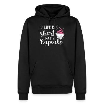 Cupcake - Männer Premium Bio Hoodie - Schwarz - Vorne - Nico (187cm)
