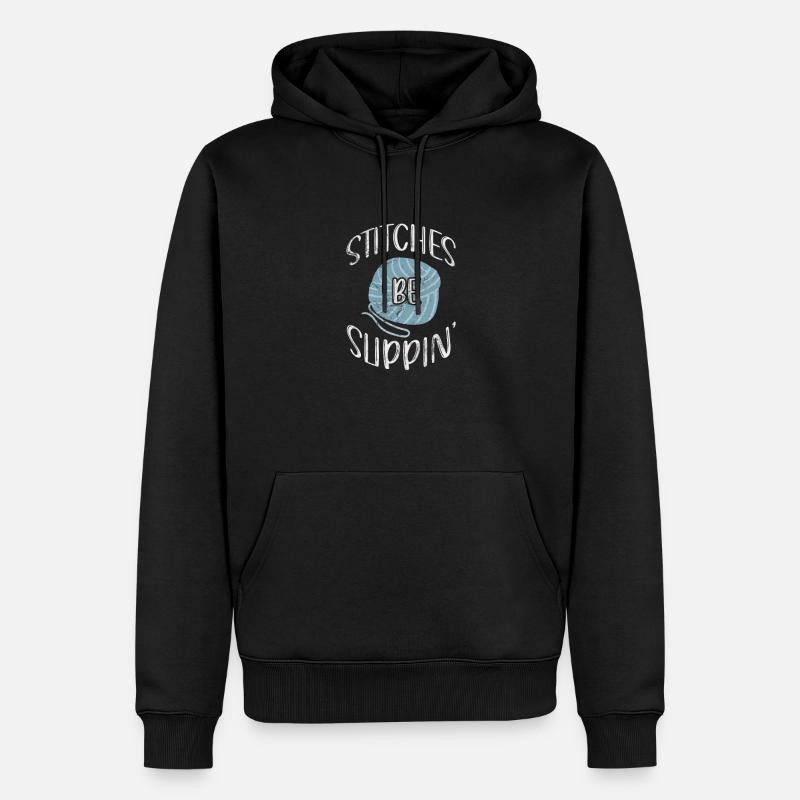 Crochet Tricot - Sweat à capuche Premium bio Homme - noir
