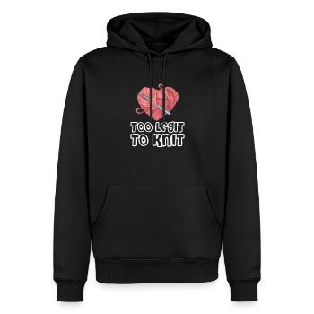 Crochet tricot couture couturière cadeau - Sweat à capuche Premium bio Homme - noir - Devant - Nico (187cm)