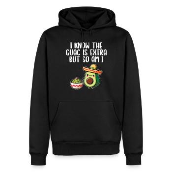 Avocat Guacamole Vegan Cadeau - Sweat à capuche Premium bio Homme - noir - Devant - Nico (187cm)