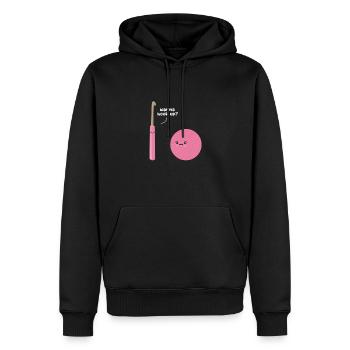 Crochet tricot couture couturière cadeau - Sweat à capuche Premium bio Homme - noir - Devant - Nico (187cm)