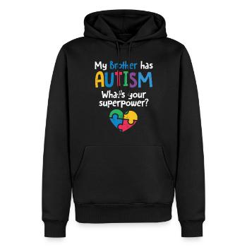 Autismus - Männer Premium Bio Hoodie - Schwarz - Vorne - Nico (187cm)