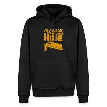Cornhole Beanbag Sackloch Geschenk - Männer Premium Bio Hoodie - Schwarz - Vorne - Nico (187cm)