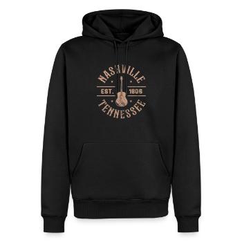 Pays - Sweat à capuche Premium bio Homme - noir - Devant - Nico (187cm)