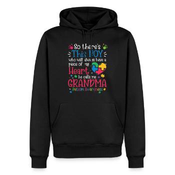 Autism - Men’s Premium Organic Hoodie - black - Front - Nico (187cm)