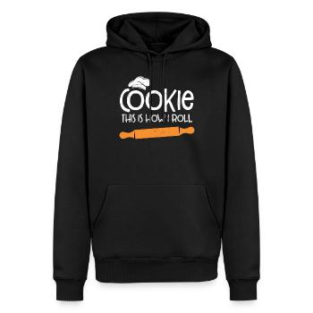 Baker - Men’s Premium Organic Hoodie - black - Front - Nico (187cm)