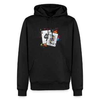 Black Jack Blackjack Kartenspiel Casino Geschenk - Männer Premium Bio Hoodie - Schwarz - Vorne - Nico (187cm)