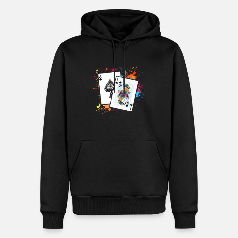 Black Jack - Männer Premium Bio Hoodie - Schwarz