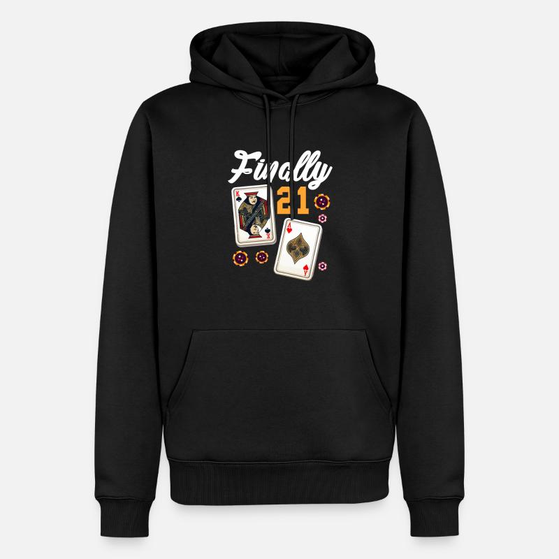 Black Jack - Männer Premium Bio Hoodie - Schwarz