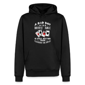 Jeu de cartes de bridge Casino jeu de cartes cadeau - Sweat à capuche Premium bio Homme - noir - Devant - Nico (187cm)