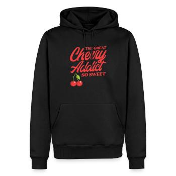 Kirsche Kirschbaum Kirschblüte Frucht Geschenk - Männer Premium Bio Hoodie - Schwarz - Vorne - Nico (187cm)