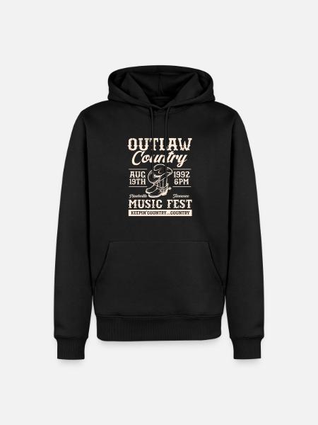 Cadeau de musique country country music - Sweat à capuche Premium bio Homme - noir