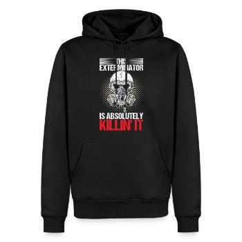Pest Control Exterminator - Men’s Premium Organic Hoodie - black - Front - Nico (187cm)
