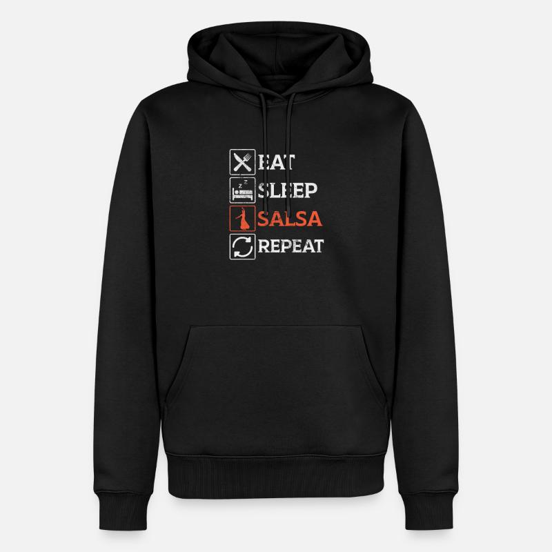 Salsa - Sweat à capuche Premium bio Homme - noir